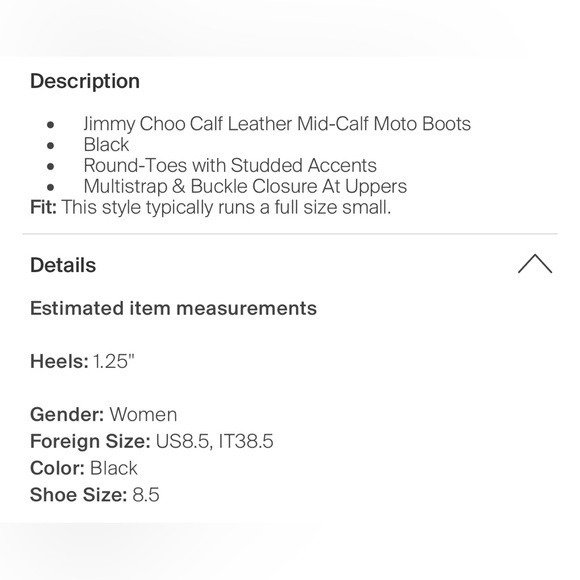 Jimmy Choo
Calf Leather Studded Accents Moto Boots - Picture 4 of 8